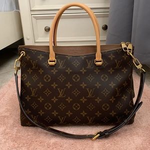 Louis Vuitton Pallas MM Brown Monogram Canvas and Calf Leather Satchel